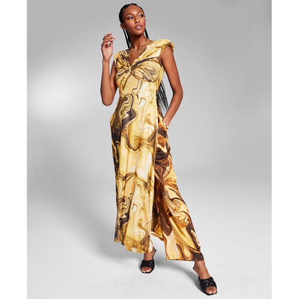 INC International Concepts Jeannie Mai X Inc Printed V-Neck Top